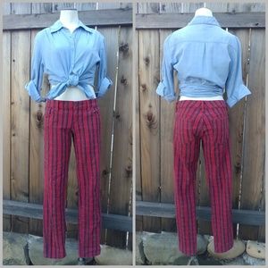 GAP 1969 Red Plaid Always Skinny Ankle Jeans